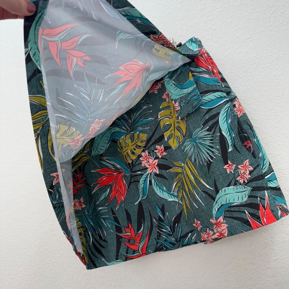 RipSkirt Hawaii Floral Palm Leaf Wrap Stretch Quick Dry Skirt Womens size Large - Picture 3 of 6